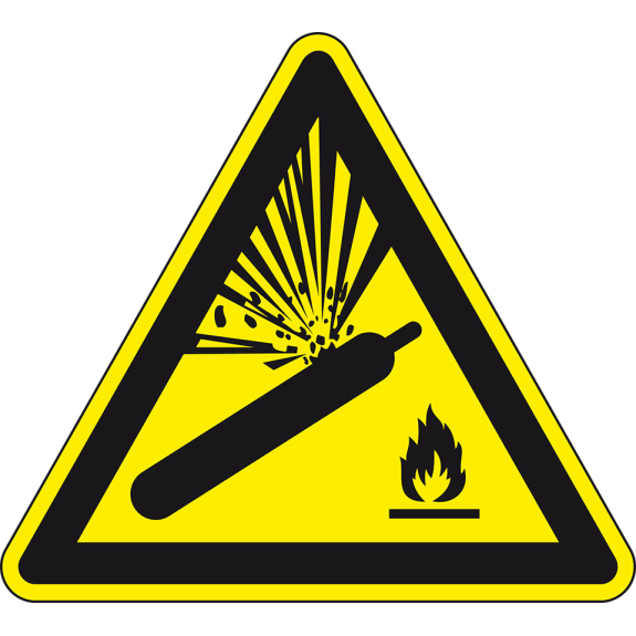 Warnschild Warnung vor Gasflaschen, Kunststoff, SL 200mm, ASR A1.3, DIN EN ISO 7010 W029 Warnschild Warnung vor Gasflaschen, Kunststoff, SL 200mm, ASR A1.3, DIN EN ISO 7010 W029-Beschreibung lesen
