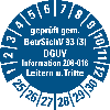 Prüfpl.gepr.gem.BetrSichV §3 (3) Leitern/Tritte,25-30,blau,Folie,Ø 30mm,10/Bogen Prüfpl.gepr.gem.BetrSichV §3 (3) Leitern/Tritte,25-30,blau,Folie,Ø 30mm,10/Bogen