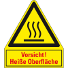 Thermo Kombi-Warnschild Heiße Oberfläche, Polyesterfolie, 240x210mm, ASR A1.3, DIN EN ISO 7010 W017