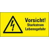 Warn-Kombischild Vorsicht! Starkstrom Lebensgefahr,RoHS konform,Folie,52x105mm