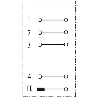 M12L Fem Droit 5p; Bornes guillotines 0.75-1.5mm², Ø5.8-13.5mm - 7000-P4421-0000000-Lire la description