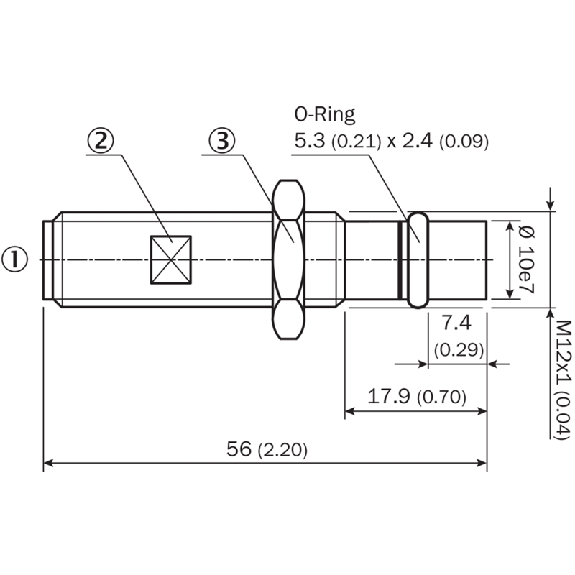 DPI HP M12 NPN NO P1,5mm noyé 56(28)mm 500bar Inox V2A / M12 4P - IMP12-1B5NSVC0B-Lire la description