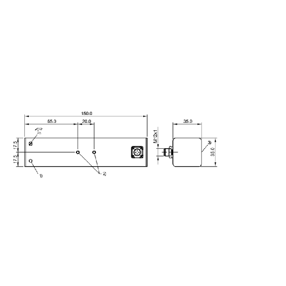 DPI Rect. PNP NO P30mm non noyé 150x35x35mm Plast. / M12 4P - BES IKU-015-23-G-S4 (BES02TH)-Lire la description