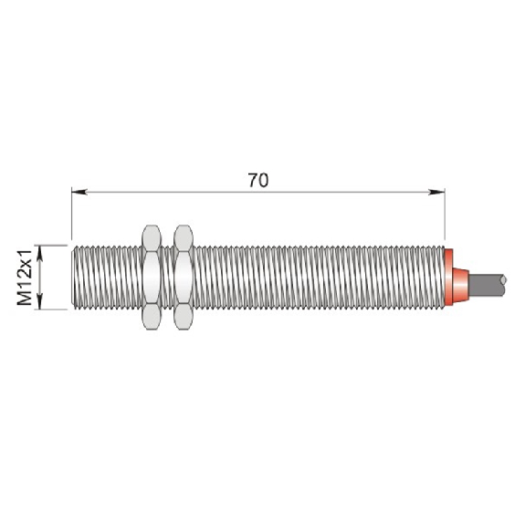 DPM M12 REED NO P20mm noyé 70mm Laiton 220VAC / Câble 2m PVC - SMC-12 L NO-Lire la description