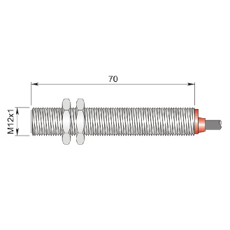 DPM M12 REED NO P20mm noyé 70mm Laiton 220VAC / Câble 2m PVC - SMC-12 L NO-Lire la description