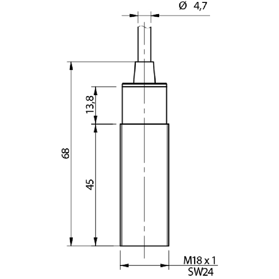 DPI M18 PNP/NPN NO+NF P5mm noyé 68(45)mm Laiton Câble 5m PVC - PK3/00-1A86-Lire la description