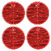 Warn-Reflektor, rot, Kunststoff, mit 2 Klebestreifen, Ø 60mm, 4 Stück/VE Warn-Reflektor, rot, Kunststoff, mit 2 Klebestreifen, Ø 60mm, 4 Stück/VE