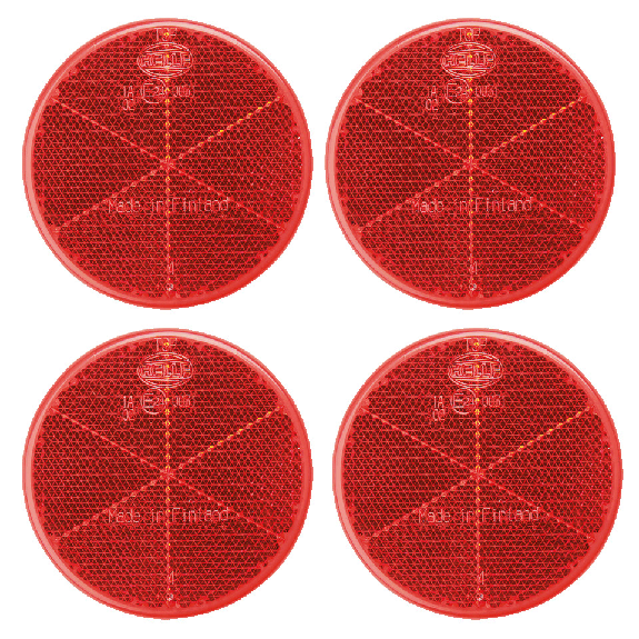 Warn-Reflektor, rot, Kunststoff, mit 2 Klebestreifen, Ø 60mm, 4 Stück/VE Warn-Reflektor, rot, Kunststoff, mit 2 Klebestreifen, Ø 60mm, 4 Stück/VE-Beschreibung lesen