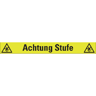 PERMALIGHT power langnachleuchtend Treppenmarkierung Achtung Stufe, R10, ISO, fluoreszierend, 1000x120mm-Beschreibung lesen