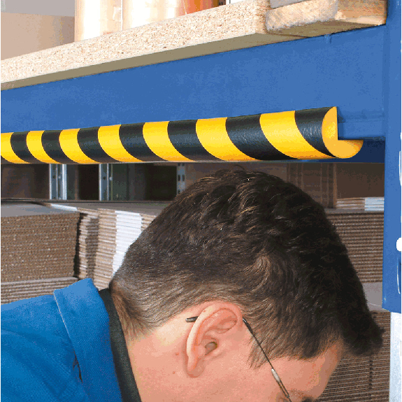 Knuffi Eckschutzprofil Typ A, selbstklebend/zum Anschrauben, gelb/schwarz, PU, 1m Knuffi Eckschutzprofil Typ A, selbstklebend/zum Anschrauben, gelb/schwarz, PU, 1m-Beschreibung lesen