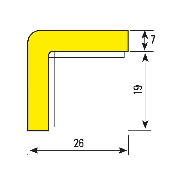Knuffi Eckschutzprofil Typ E, selbstklebend/zum Anschrauben, gelb/schwarz, PU, 1m Knuffi Eckschutzprofil Typ E, selbstklebend/zum Anschrauben, gelb/schwarz, PU, 1m-Beschreibung lesen
