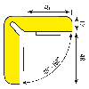 Knuffi Eckschutzprofil H+ FLEX, selbstklebend, gelb/schwarz, PU-Schaum, 1m Knuffi Eckschutzprofil H+ FLEX, selbstklebend, gelb/schwarz, PU-Schaum, 1m