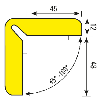Knuffi Eckschutzprofil H+ FLEX, selbstklebend, gelb/schwarz, PU-Schaum, 1m-Beschreibung lesen