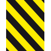 Warnaufsteller Leicht, gelb/schwarz schraffiert, Polypropylen, 350x650mm, 300g, ASR A1.3