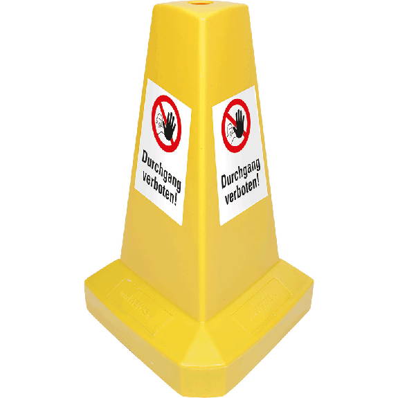 Warnaufsteller, schwer, Durchgang verboten!, gelb, Kunststoff, 540mm, 2800g, ASR A1.3-Beschreibung lesen