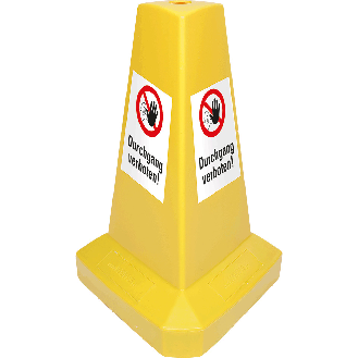 Warnaufsteller, schwer, Durchgang verboten!, gelb, Kunststoff, 540mm, 2800g, ASR A1.3-Beschreibung lesen