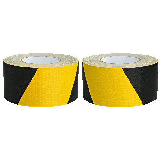Warnmarkierungsband Set,rechts-/links.,gelb/schwarz,Gewebefolie,75mm,50m,2/VE-Beschreibung lesen