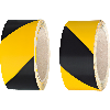 Set Warnmarkierungsband,gelb/schwarz,Folie mit Trägerpapier,50mm,16,5m/RO,2RO/VE