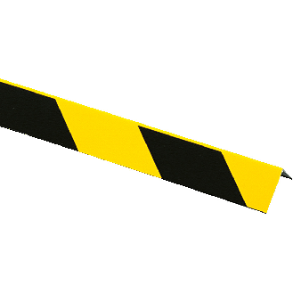 Winkelmarkierung, gelb/schwarz schraffiert, Aluminium, 50x990mm, ASR A1.3-Beschreibung lesen