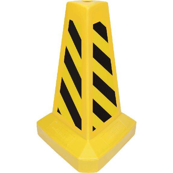 Warnaufsteller, schwer, gelb/schwarz schraffiert, Kunststoff, 540mm, 2800g, ASR A1.3-Beschreibung lesen