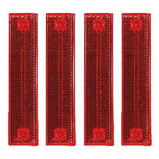 Warn-Reflektor, mit Schraubloch, rot, Kunststoff, 41x182mm, 4 Stück/VE-Beschreibung lesen