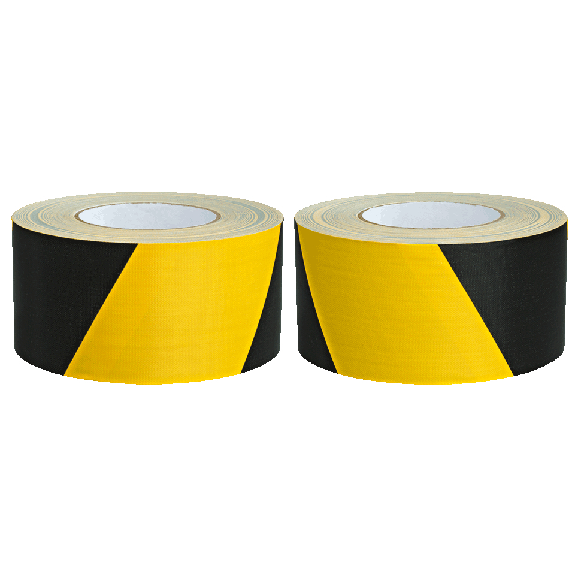 Warnmarkierungsband Set, rechts-/linksweisend, gelb/schwarz, Gewebefolie, 50mm, 25m, 2/VE-Beschreibung lesen