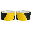 Warnmarkierungsband Set,rechts-/links.,gelb/schwarz,Gewebefolie,100mm,50m,2/VE