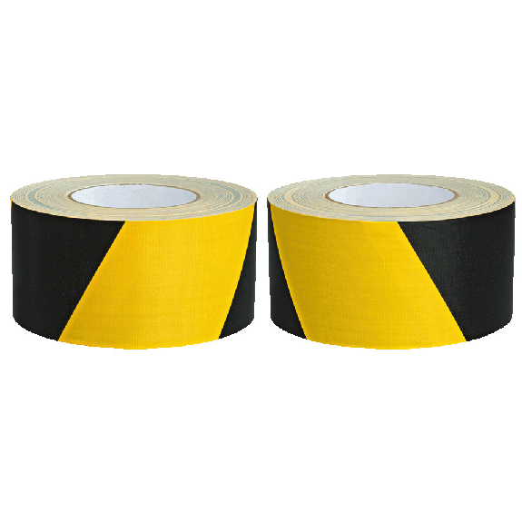 Warnmarkierungsband Set,rechts-/links.,gelb/schwarz,Gewebefolie,100mm,50m,2/VE-Beschreibung lesen