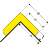 Knuffi Eckschutzprofil Typ H+, mit Edelstahlunterlage, gelb/schwarz, PU-Schaum, 0,5m Knuffi Eckschutzprofil Typ H+, mit Edelstahlunterlage, gelb/schwarz, PU-Schaum, 0,5m