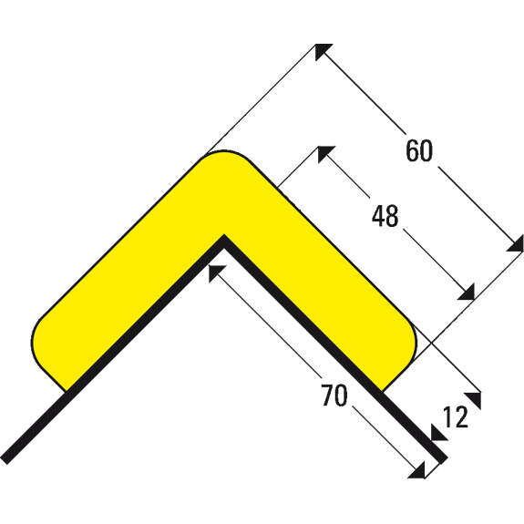 Knuffi Eckschutzprofil Typ H+, mit Edelstahlunterlage, gelb/schwarz, PU-Schaum, 0,5m Knuffi Eckschutzprofil Typ H+, mit Edelstahlunterlage, gelb/schwarz, PU-Schaum, 0,5m-Beschreibung lesen