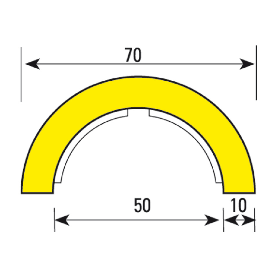 Knuffi Rohrschutzprofil Typ R2, selbstklebend/Schellen, schwarz, PU, Ø 50mm, 1m-Beschreibung lesen
