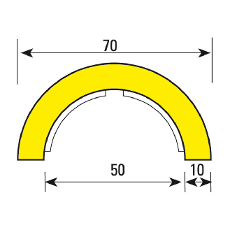 Knuffi Rohrschutzprofil Typ R2, selbstklebend/Schellen, schwarz, PU, Ø 50mm, 1m-Beschreibung lesen