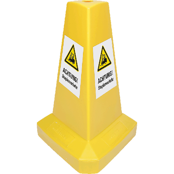 Warnaufsteller, schwer, ACHTUNG! Staplerverkehr, gelb, Kunststoff, 540mm, 2800g, ASR A1.3 Warnaufsteller, schwer, ACHTUNG! Staplerverkehr, gelb, Kunststoff, 540mm, 2800g, ASR A1.3-Beschreibung lesen