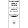 Grundplakette DIN-VDE 0701-0702,ortsveränd.Betriebsmittel,Folie,100x40mm,5/Bogen