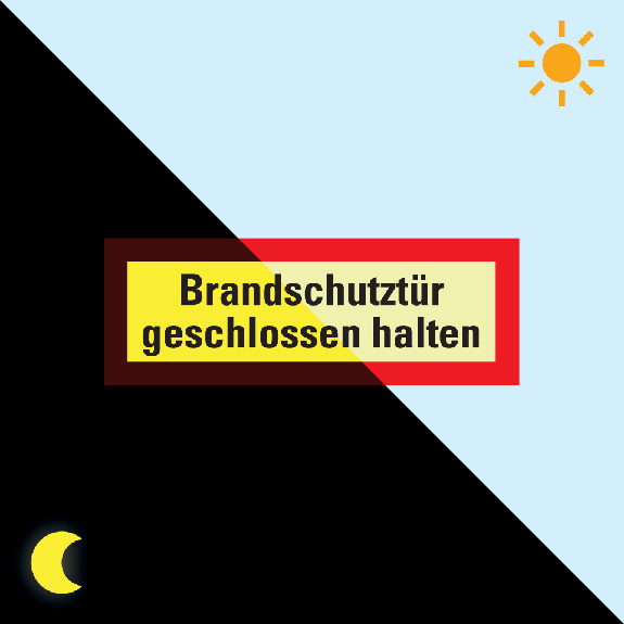PERMALIGHT power langnachleuchtend Feuerwehrschild Brandschutztür geschlossen.., Folie, 297x105mm-Beschreibung lesen