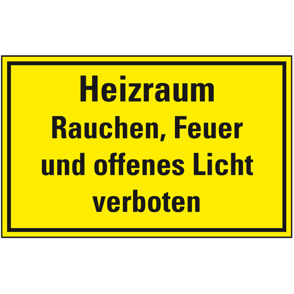 Hinweisschild Heizraum Rauchen, Feuer und offenes Licht..., Aluminium, 300x200mm Hinweisschild Heizraum Rauchen, Feuer und offenes Licht..., Aluminium, 300x200mm-Beschreibung lesen