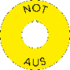 NOT-AUS-Kontrastunterlage mit Nase, RoHS konform, Folie, selbstklebend, Ø 60/22,5mm