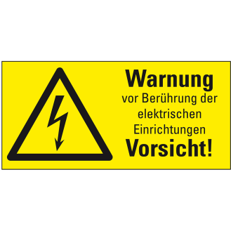 Warn-Kombischild Warnung von Berührung der elektrischen..., RoHS konform, Folie, 148x74mm-Beschreibung lesen