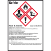 Gefahrstoffetikett Heizöl No.2, GefStoffV/GHS/CLP, Folie, 52x74mm, 10/Bogen