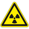 Warnschild Warnung vor radioaktiven Stoffen..., Folie, selbstklebend, SL 100mm, ASR A1.3, DIN EN ISO 7010 W003