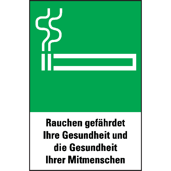 Hinweisschild Rauchen erlaubt, grün/schwarz, Folie, selbstklebend, 100x153mm, 3/VE Hinweisschild Rauchen erlaubt, grün/schwarz, Folie, selbstklebend, 100x153mm, 3/VE-Beschreibung lesen