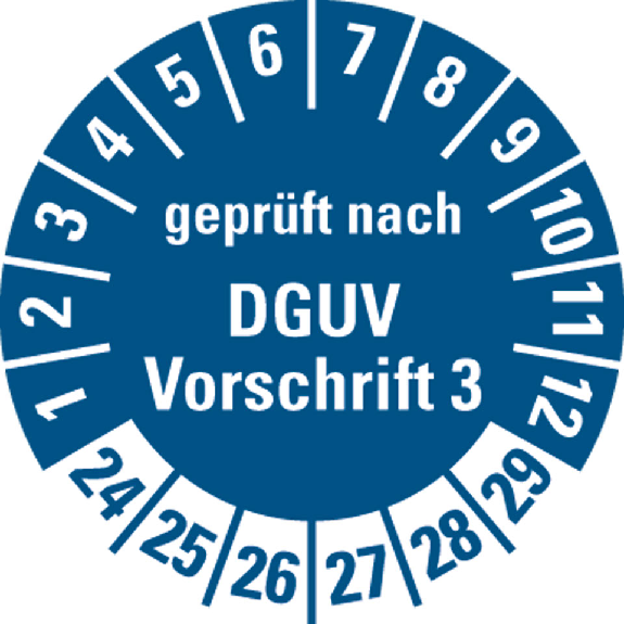 Prüfplakette geprüft nach DGUV 3,24-29,blau,ölige Untergründe,Ø 30mm,10/Bogen Prüfplakette geprüft nach DGUV 3,24-29,blau,ölige Untergründe,Ø 30mm,10/Bogen-Beschreibung lesen