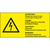 Warn-Kombischild ACHTUNG! Bei...unter Spannung, RoHS konform, 4-spr., Folie, 74x37mm
