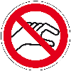 Verbotsschild Hineinfassen verboten, praxisbewährt, Folie, selbstklebend, Ø 100mm Verbotsschild Hineinfassen verboten, praxisbewährt, Folie, selbstklebend, Ø 100mm