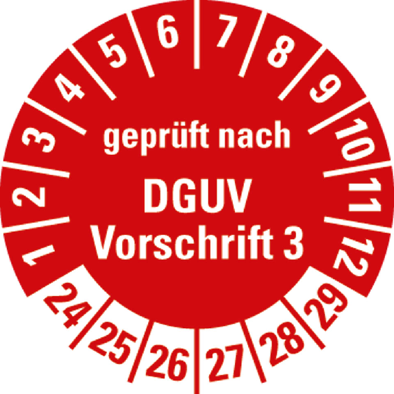 Prüfplakette gepr.n.DGUV Vorschrift 3,24-29,rot,Folie,selbstkl.,Ø 20mm,10/Bogen Prüfplakette gepr.n.DGUV Vorschrift 3,24-29,rot,Folie,selbstkl.,Ø 20mm,10/Bogen-Beschreibung lesen