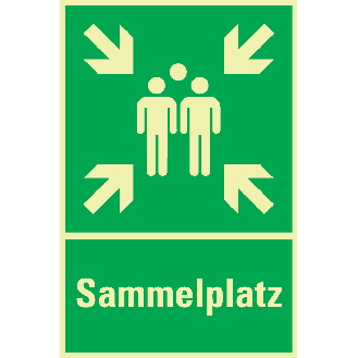 PERMALIGHT power langnachleuchtend Kombischild Sammelstelle, ASR/ISO, Kunststoff, 400x600mm-Beschreibung lesen