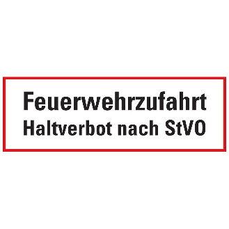 Feuerwehrschild Feuerwehrzufahrt Halteverbot nach StVO, Aluminium, 594x210mm-Beschreibung lesen