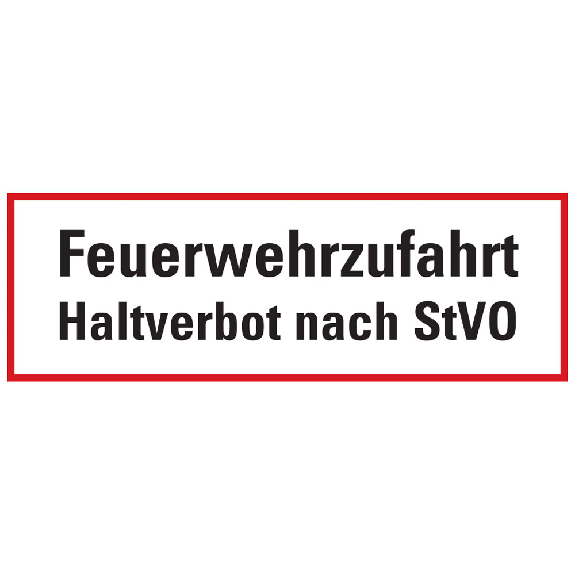 Feuerwehrschild Feuerwehrzufahrt Halteverbot nach StVO, Aluminium, 594x210mm-Leggi tutto