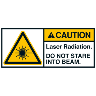 ANSI-Aufkleber CAUTION Laser Radiation, UL anerkannt, 35x80mm, 2/Bogen-Beschreibung lesen