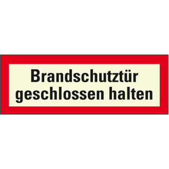 PERMALIGHT power langnachleuchtend Feuerwehrschild Brandschutztür geschlossen..., Aluminium, 297x105mm, DIN 4066-Beschreibung lesen